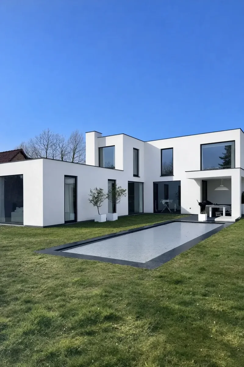 Witte crepi villa — Kortrijk